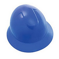 Hard Hat with ratchet adjustment and 4 point nylon suspension in Blue and Full Color Label.